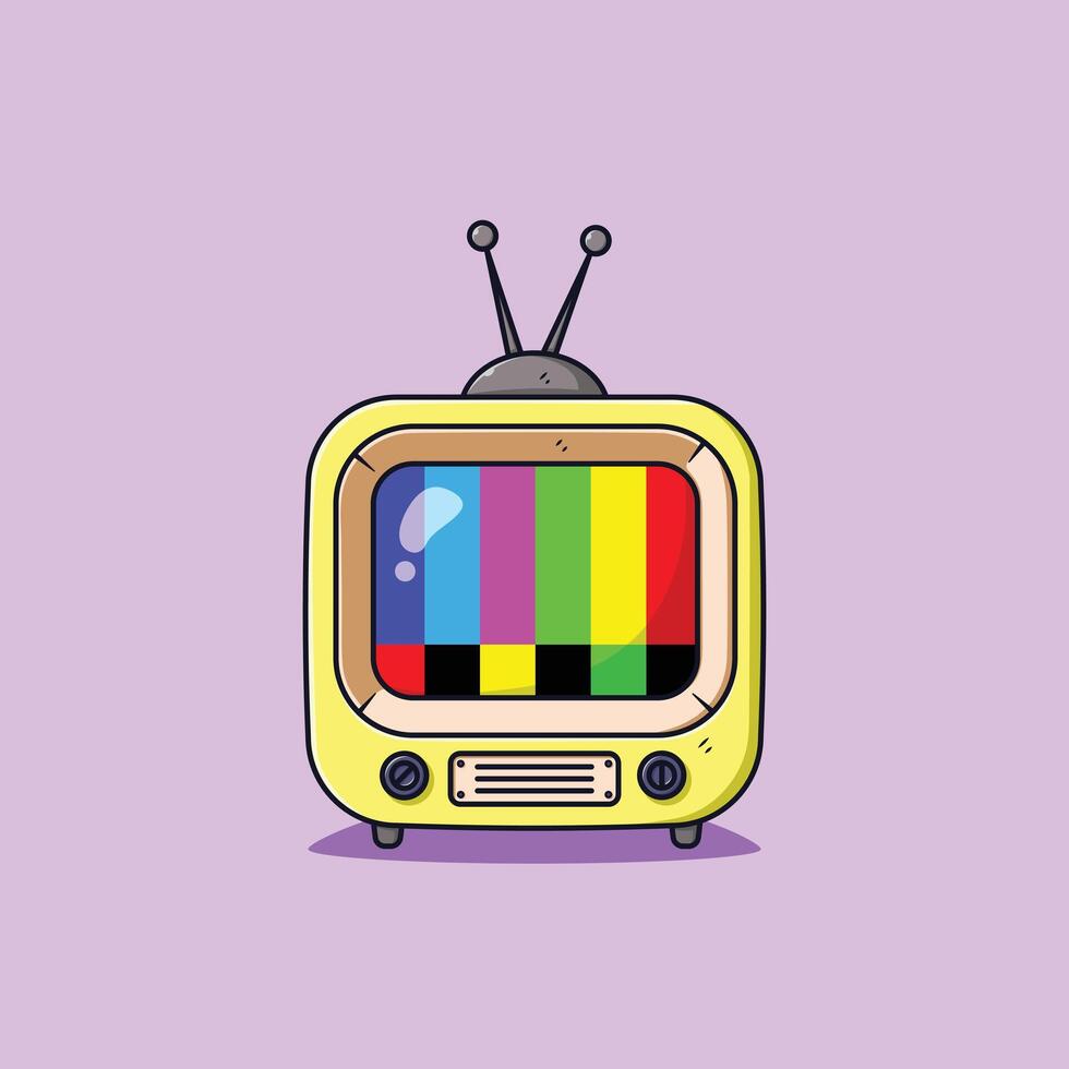 A beautiful classic Yellow television icon illustration concept Isolate yellow tv design vector