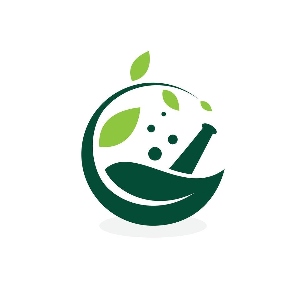 Nature Herb Pharmacy logo design medical health vector