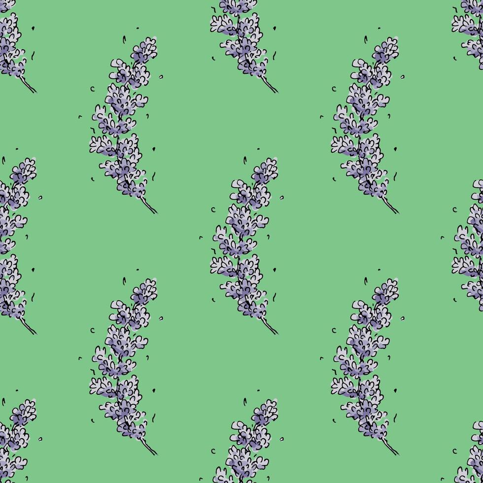Seamless pattern with lavender flowers for decorative print, wrapping paper, greeting cards, wallpaper and fabric vector