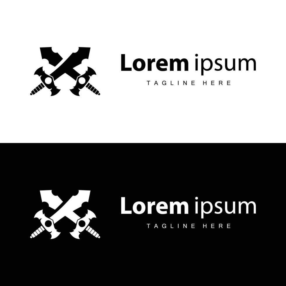 Black logo sword vector