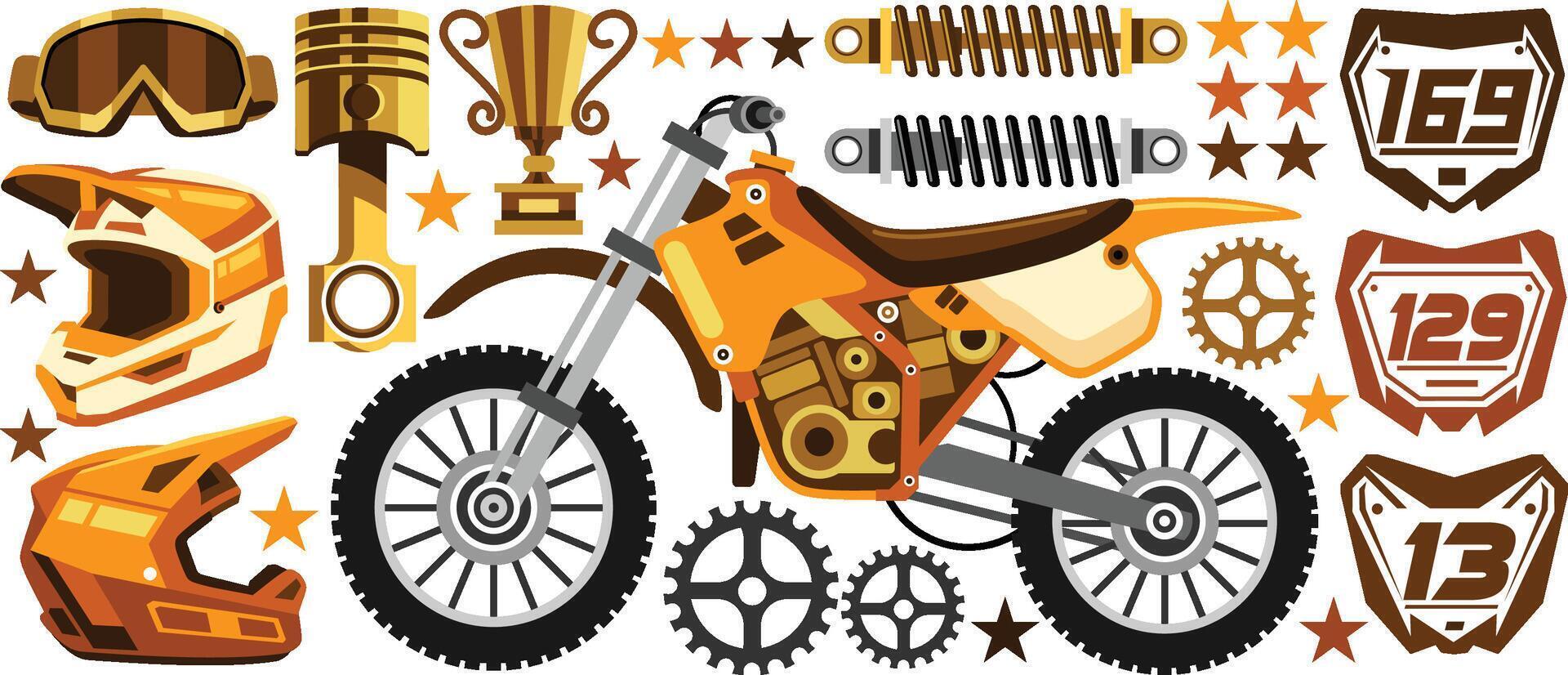 Motocross Elements Illustration vector