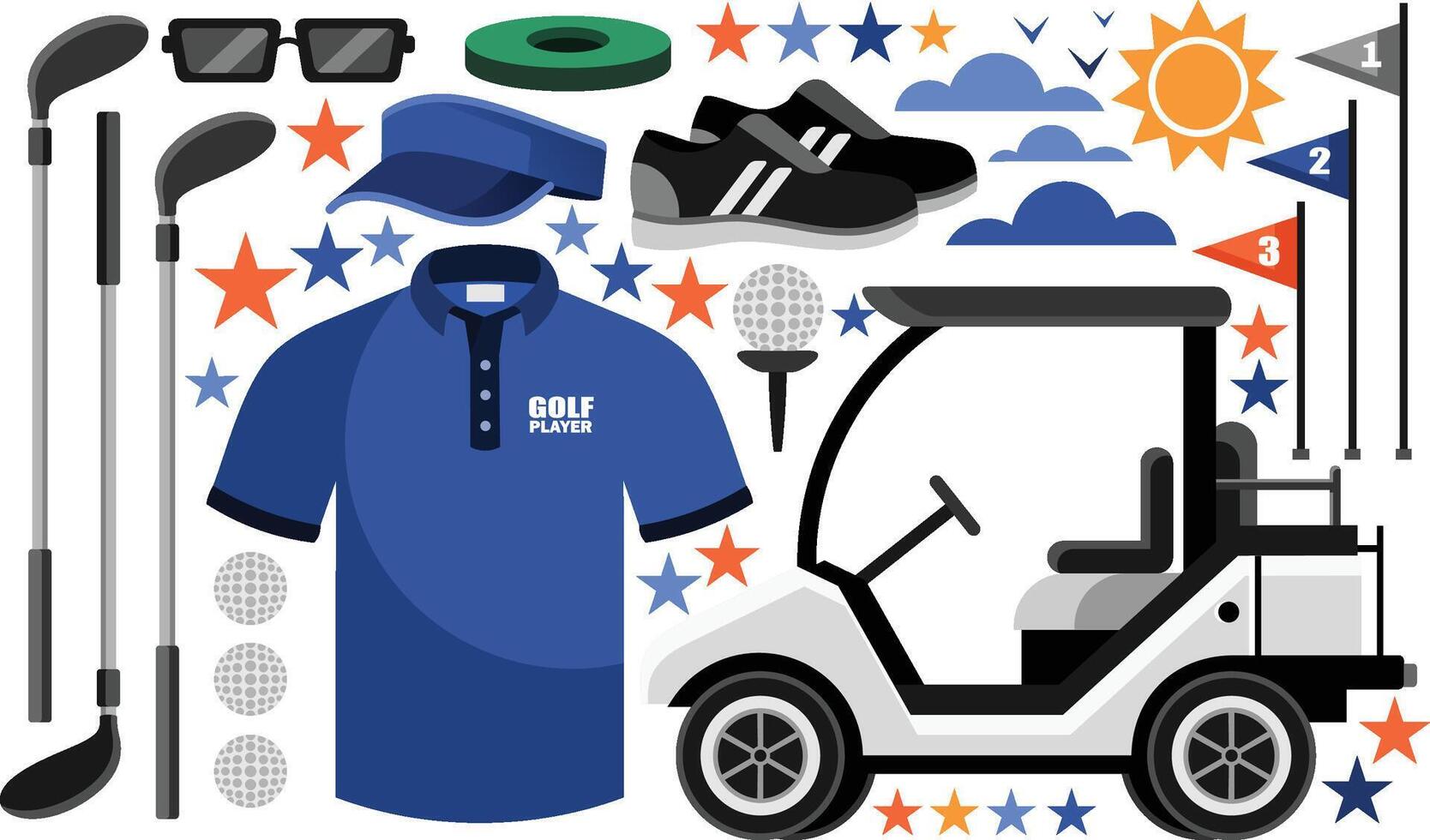 Golf Elements Illustration vector