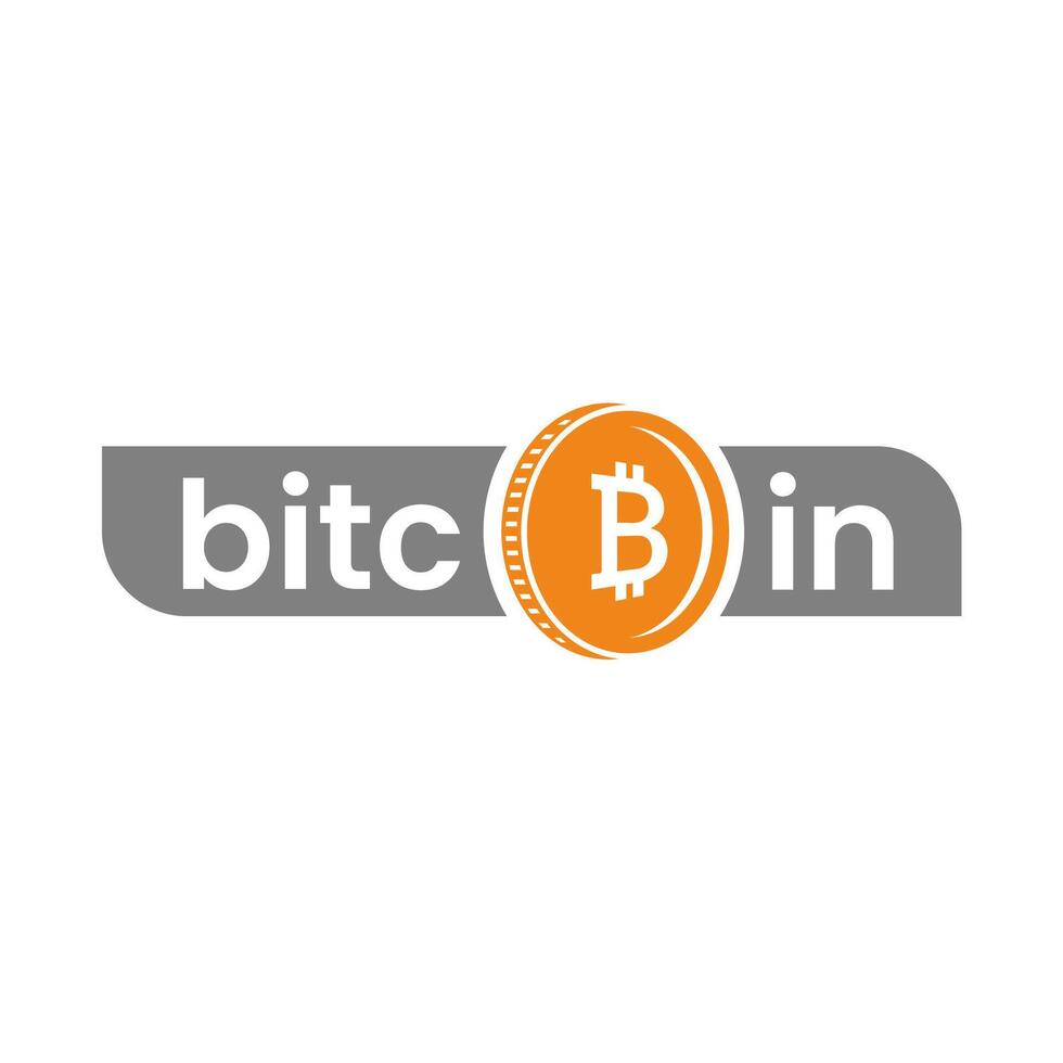 BITCOIN logo with additional bitcoin coins vector