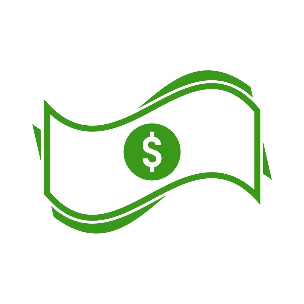 Dollar line icon green color vector