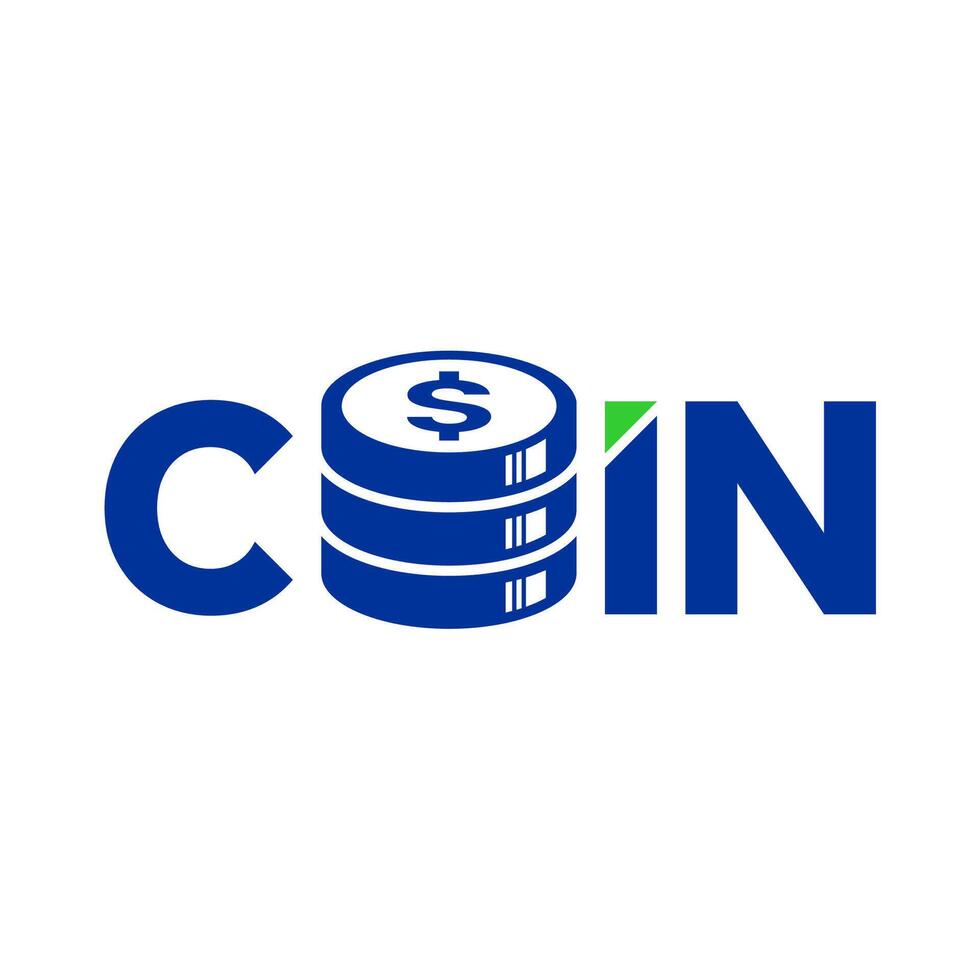 COIN logo with additional stack of coins vector
