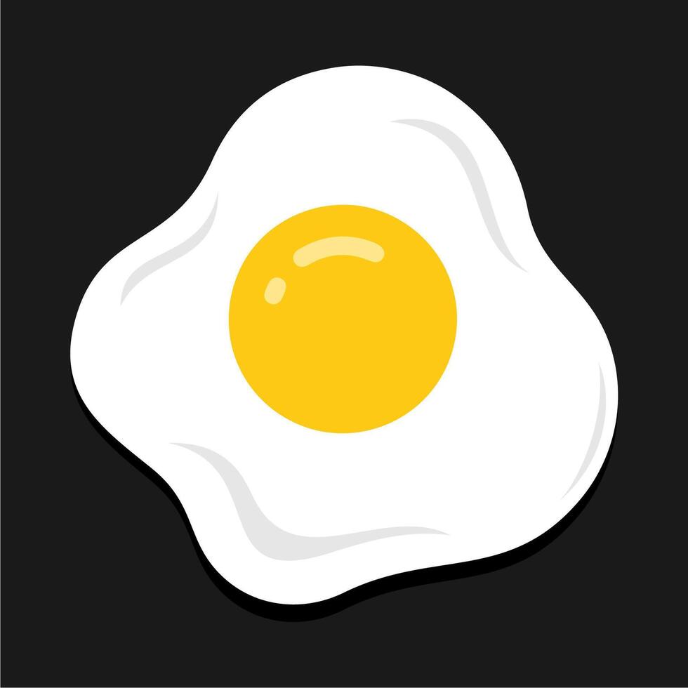 fried egg flat style design vector