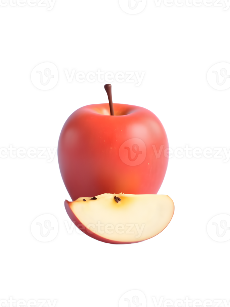 isolated realistic sliced fresh apple png