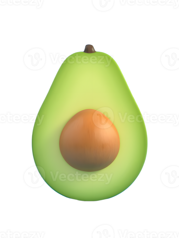 isolated sliced ripe avocado png