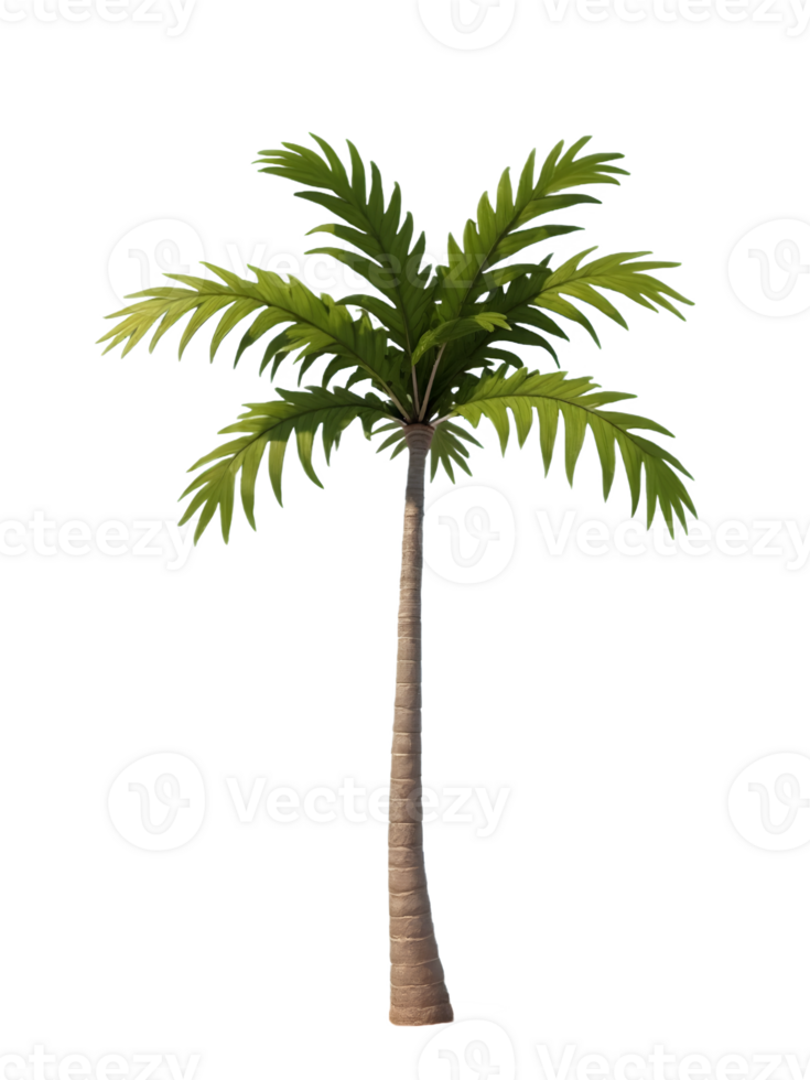 isolated realistic palm tree in the summer png