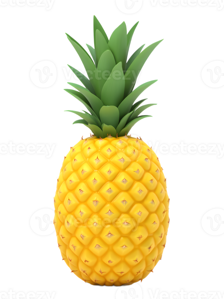 isolated realistic ripe pineapple png