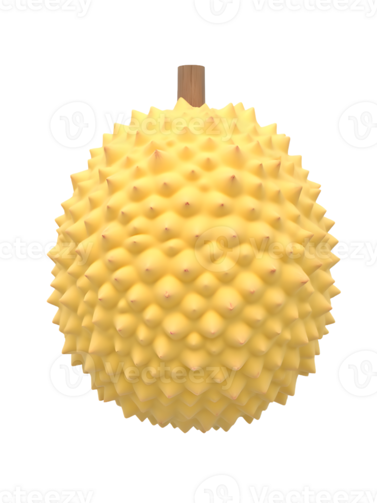isolated realistic 3d durian fruit png
