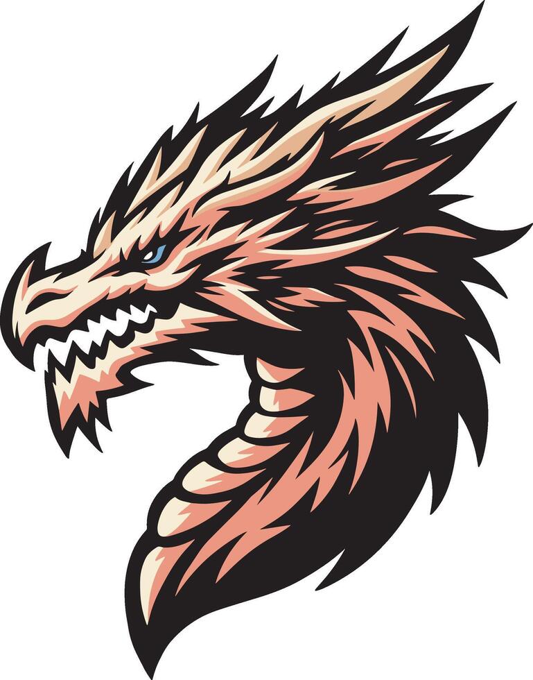 Beast dragon head illustration vector