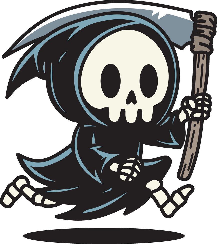 Grim reaper cartoon running design art vector