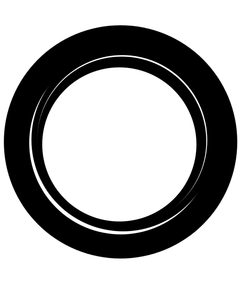 A white circle on a black background png
