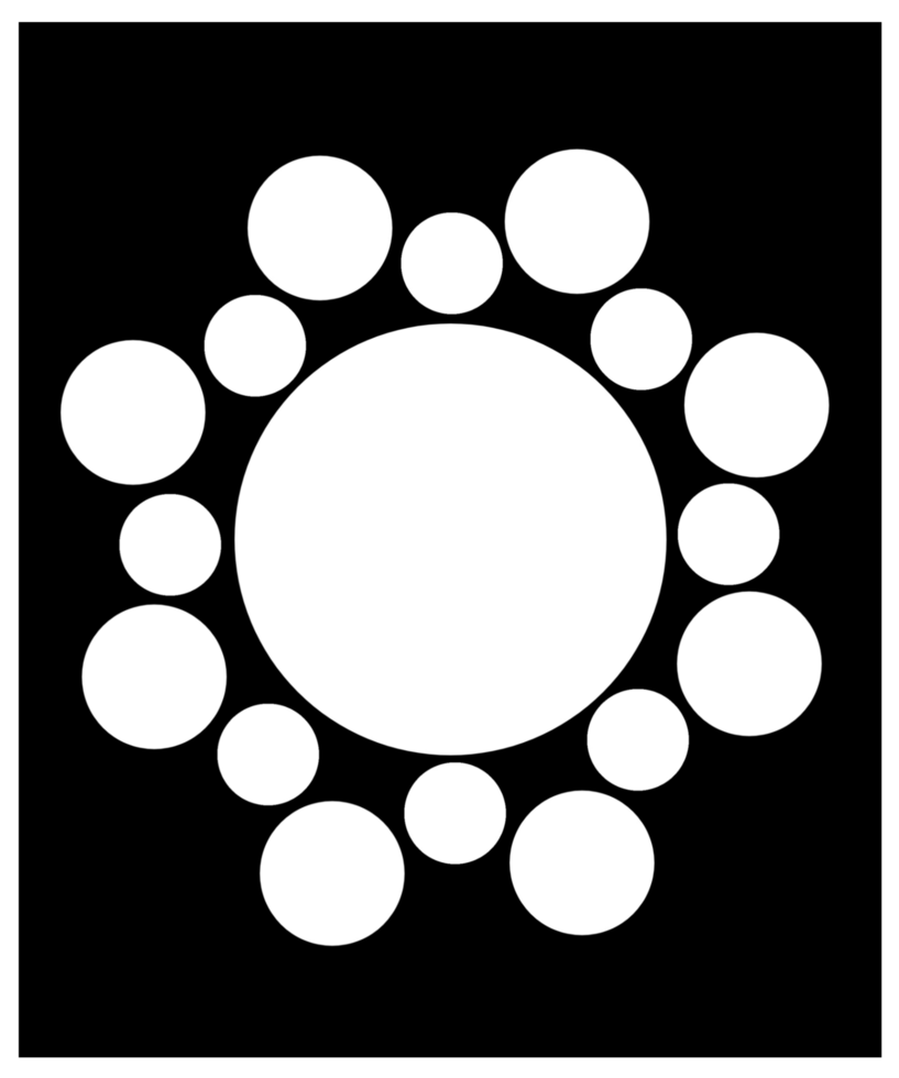 A white circle with a black background png