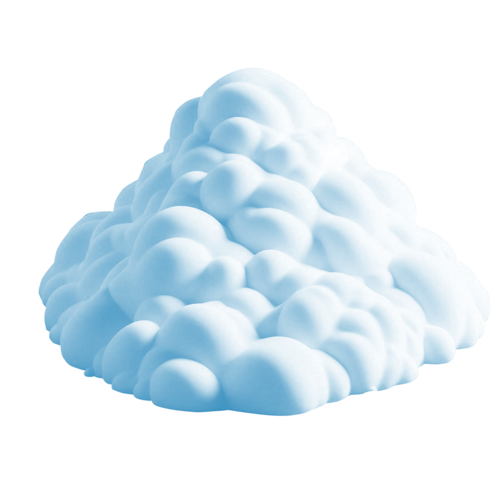 Realistic 3d image of one large snowdrift of white snow png