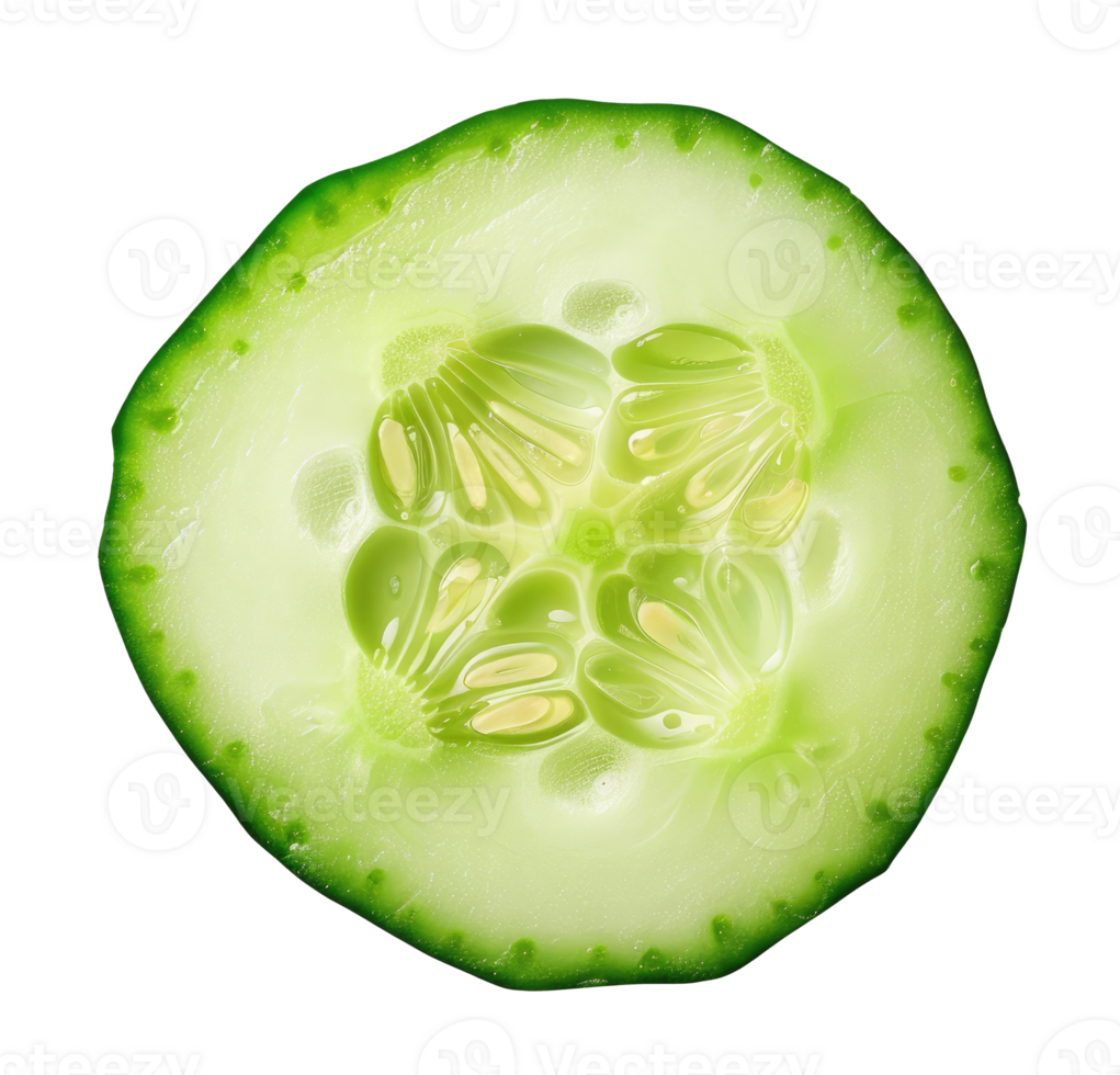 Slice of cucumber, top view png
