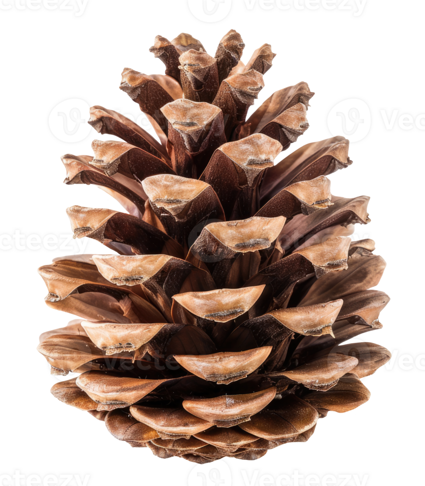 Top view of pine cone isolated on transparent background png