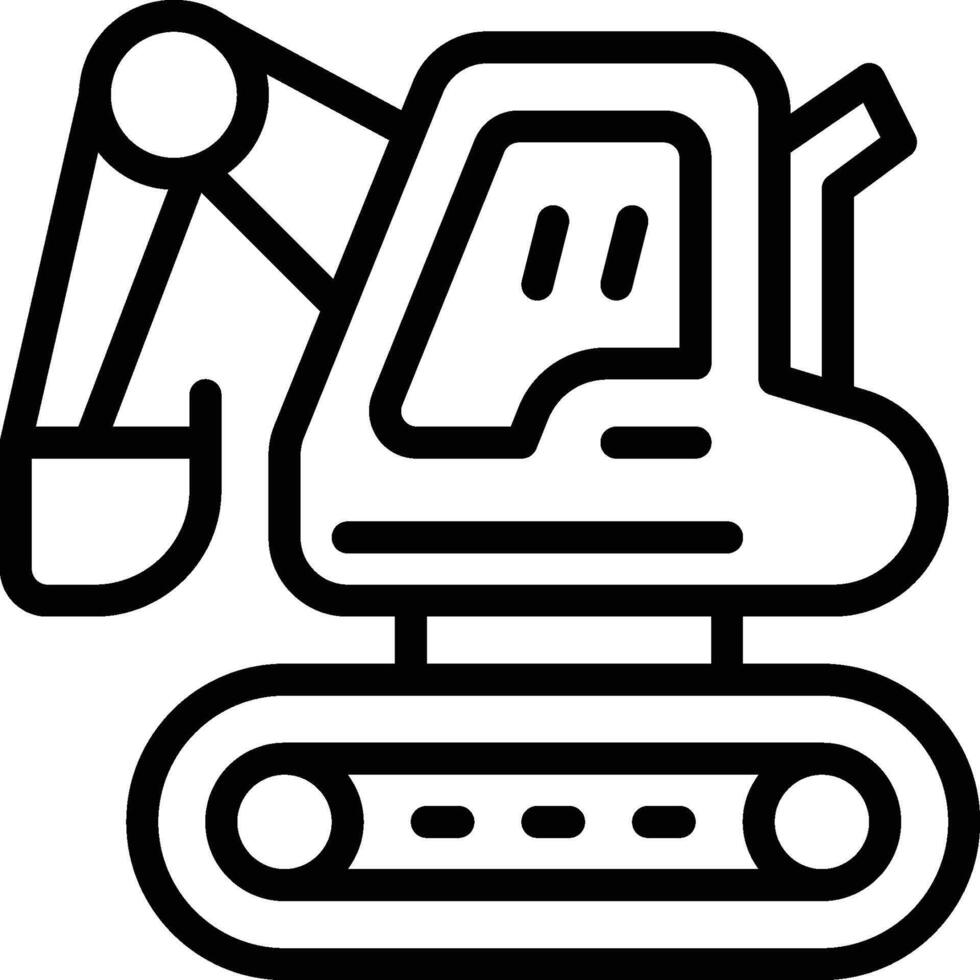 Excavator Icon. Excavator with moving backhoe hand icon vector