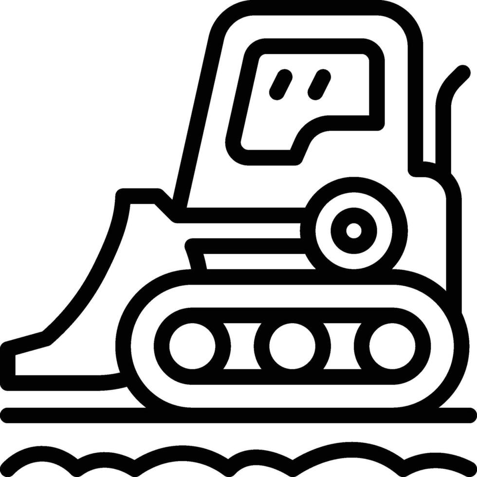 Bulldozer Icon. Heavy tracked tractor with blade vector