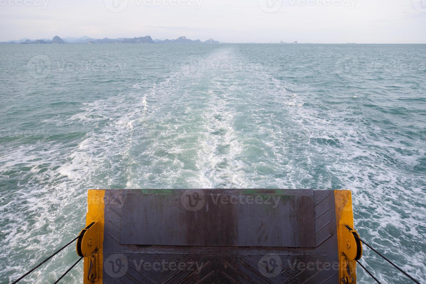 A view of a boat from the deck of a boat photo