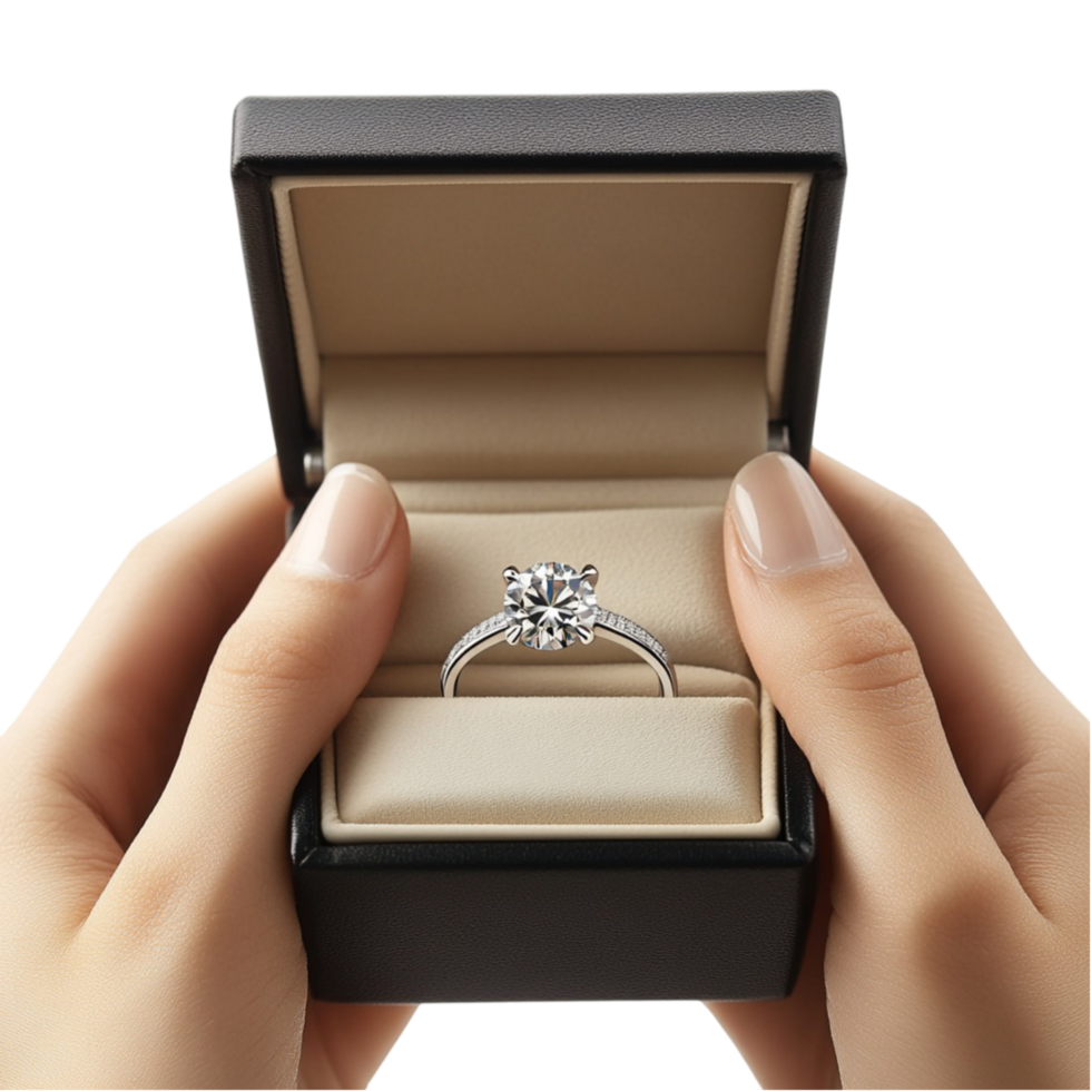 Diamond Engagement Ring Presentation png
