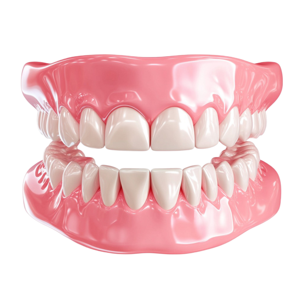 Realistic Dentures on Transparent Background png