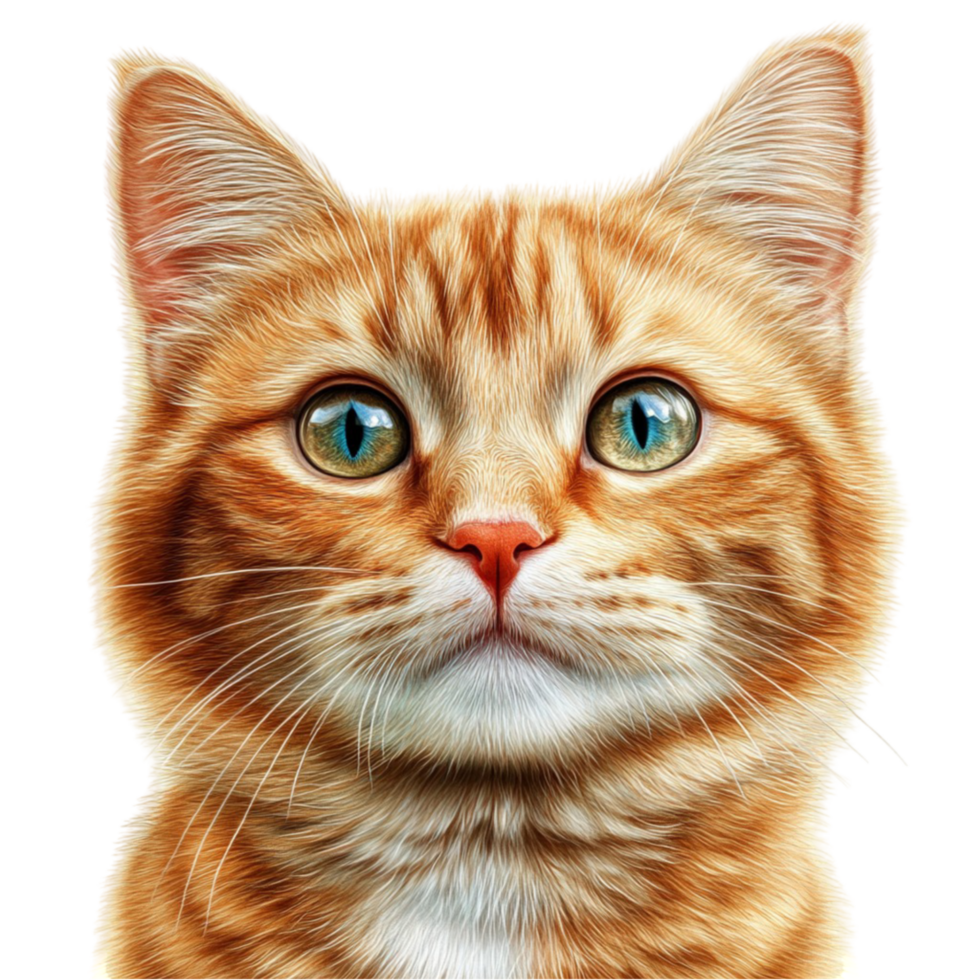 Realistic Ginger Cat Portrait png