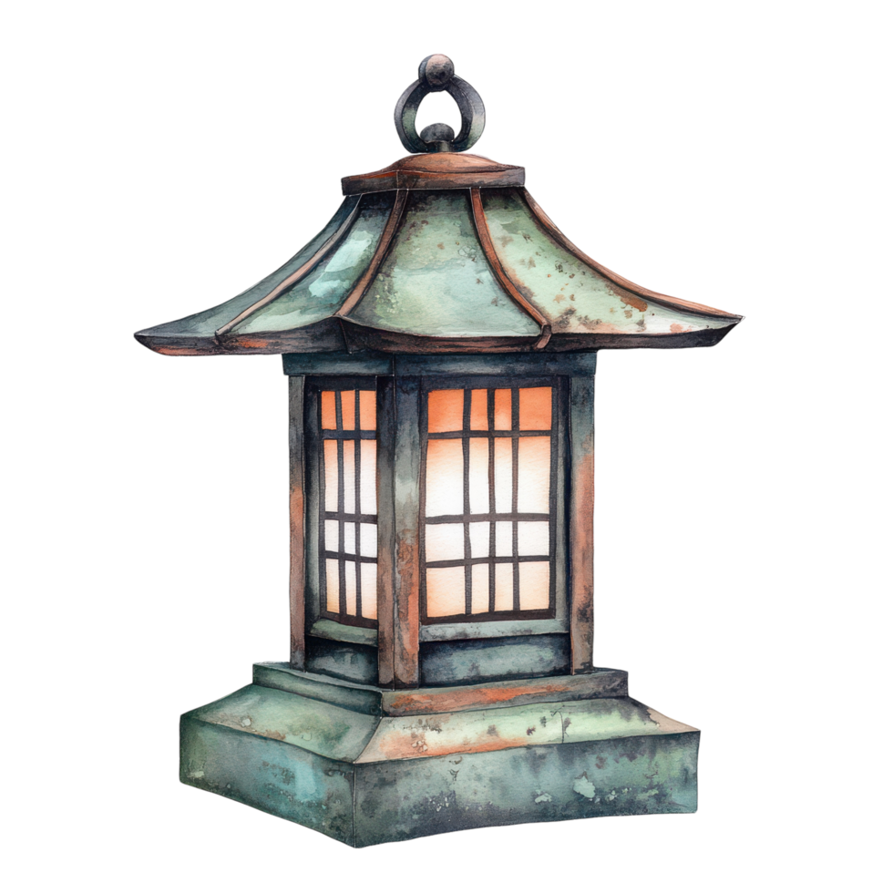 A lantern with a light on it png