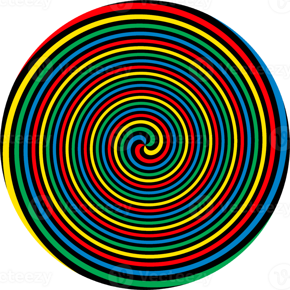 Circle Round Spiral. Colorful Spiraling. design elements with lines. png