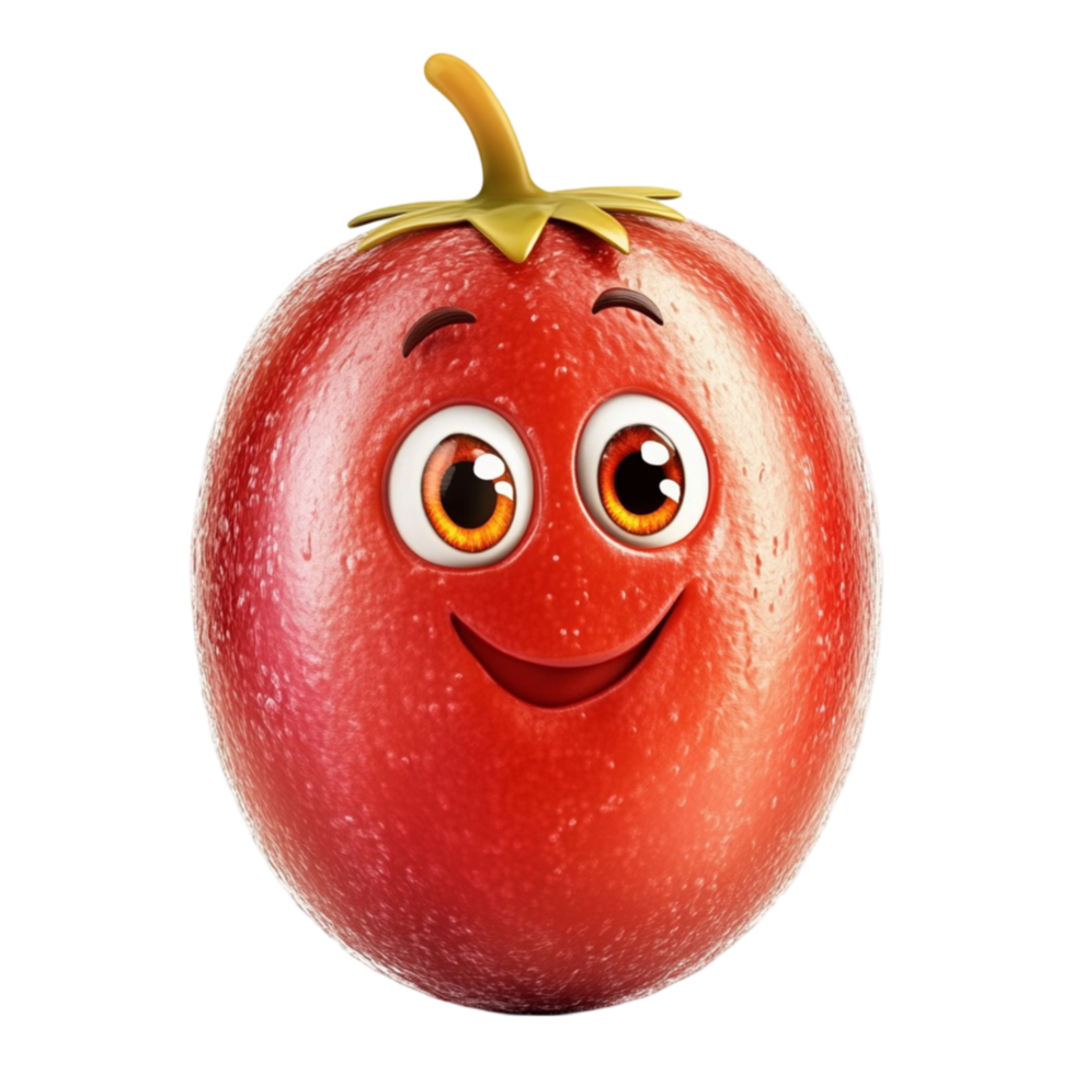 Cheerful Animated Fruit with a Smile png