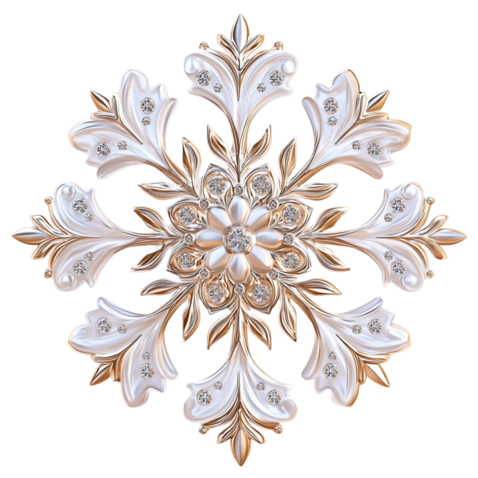 Luxurious Snowflake With Golden Accents png