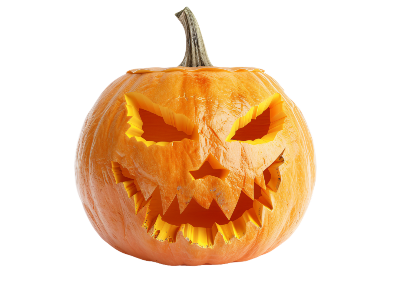 A pumpkin with a scary face on it png