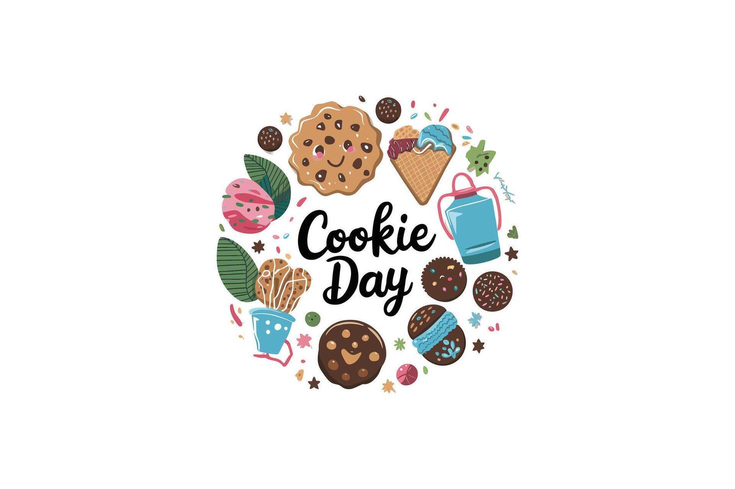 Whisking Up Memories Cookie Day Silhouette Art vector