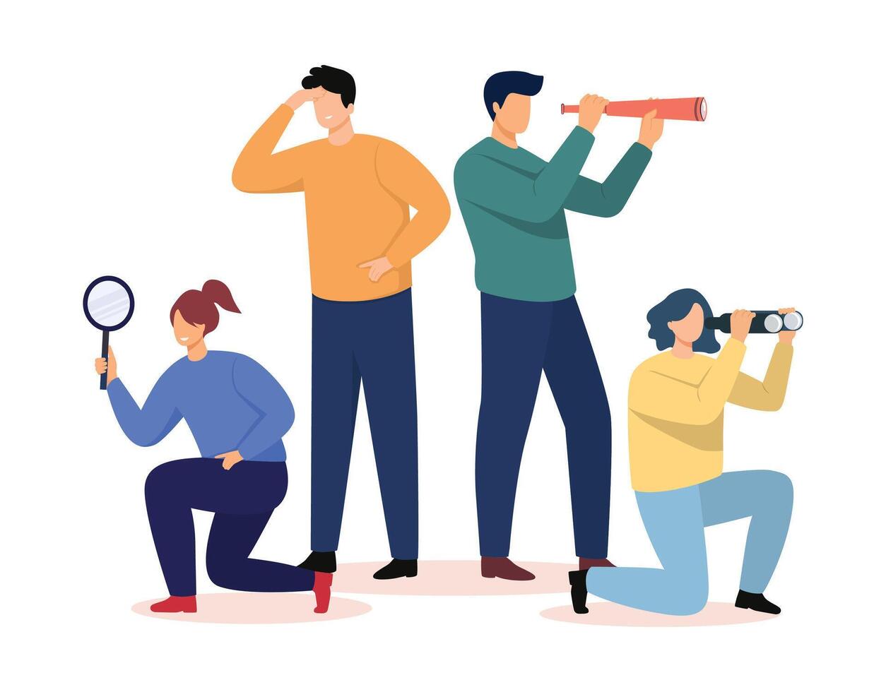 Business team looking for new people. Concept of searching for opportunities, decisions, new business ideas or staff. vector