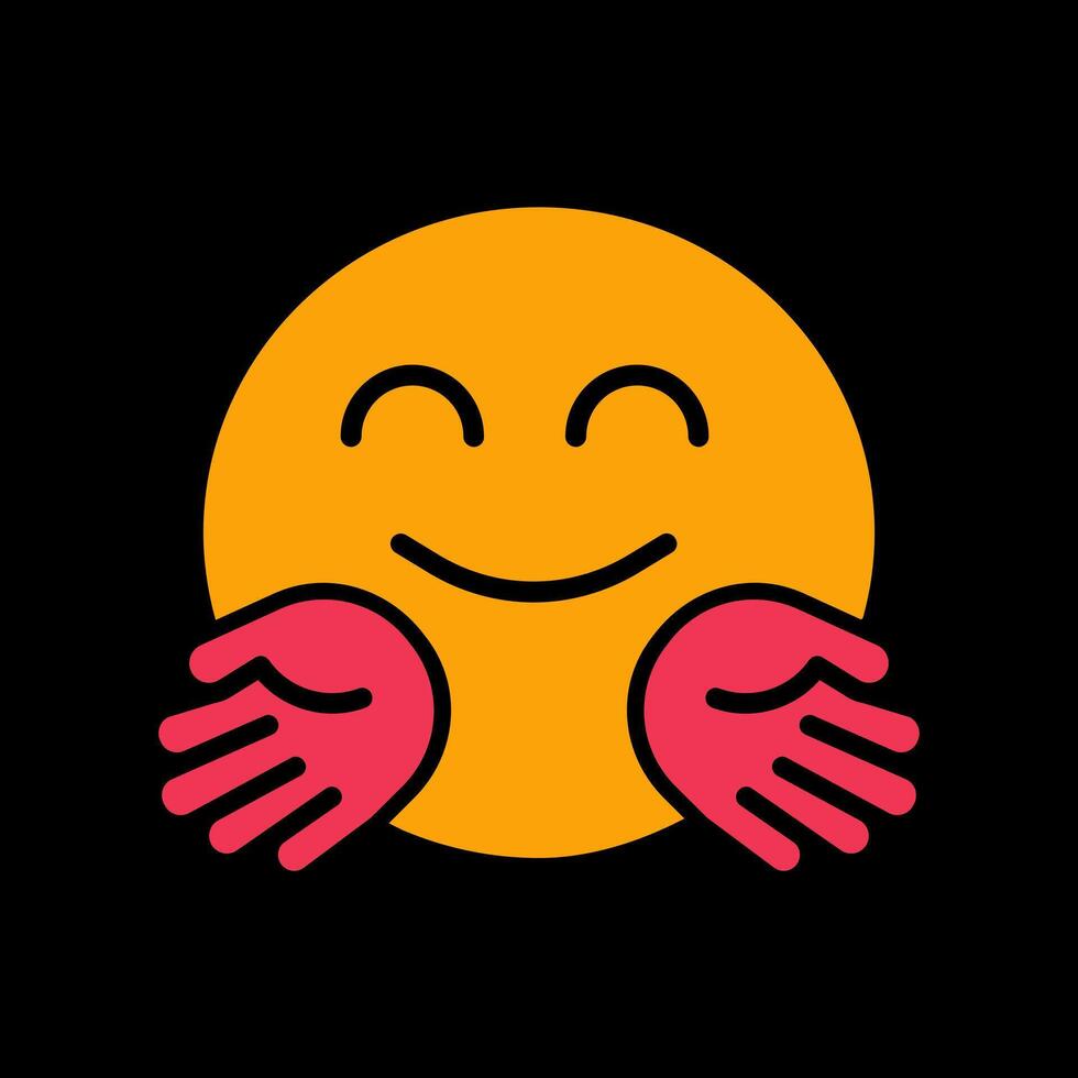 Hugging Face Icon Design vector