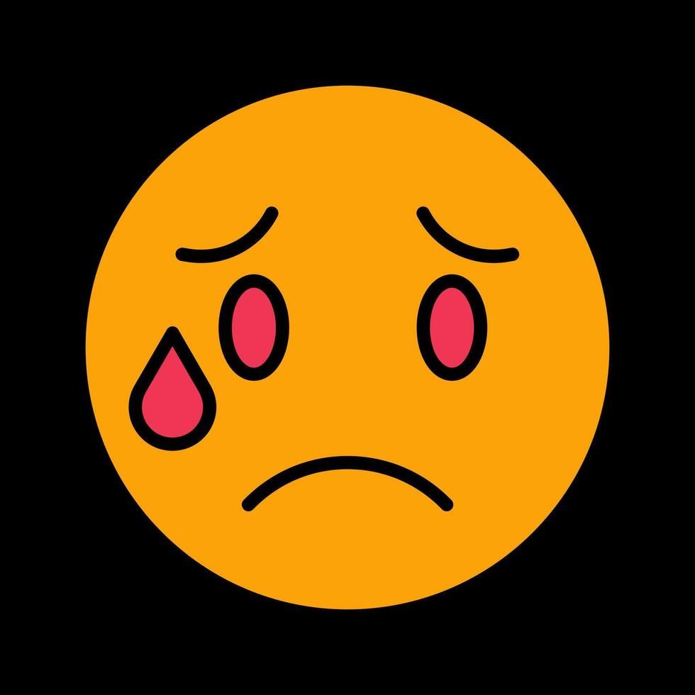 Crying Face Icon Design vector