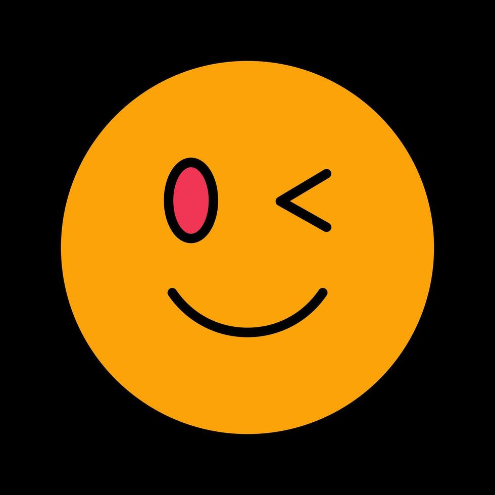 Winking Face Icon Design vector