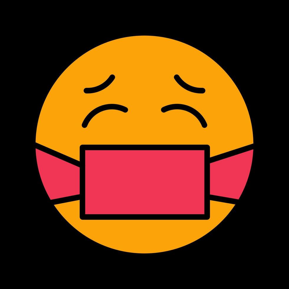 Face with Medical Mask Icon Design vector