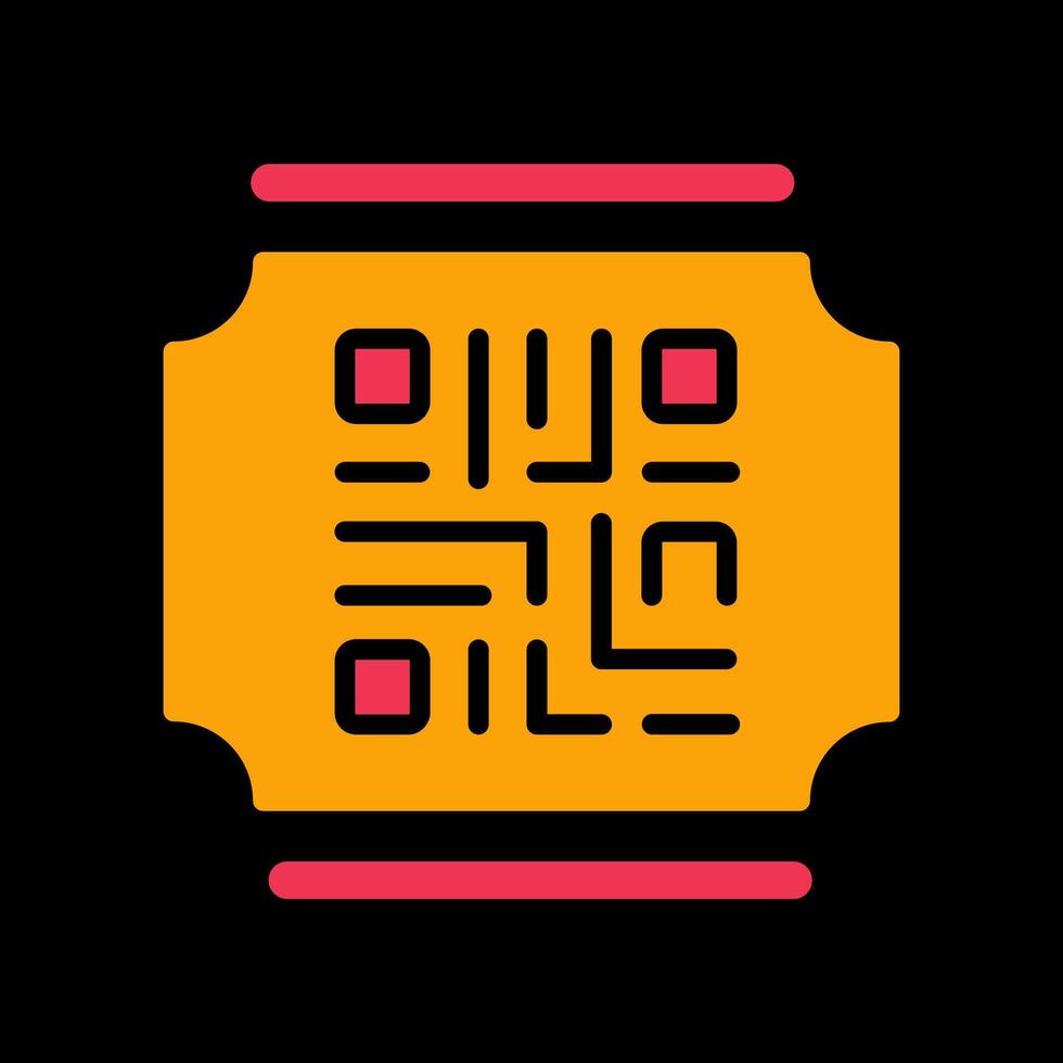QR Code Ticket Icon Design vector