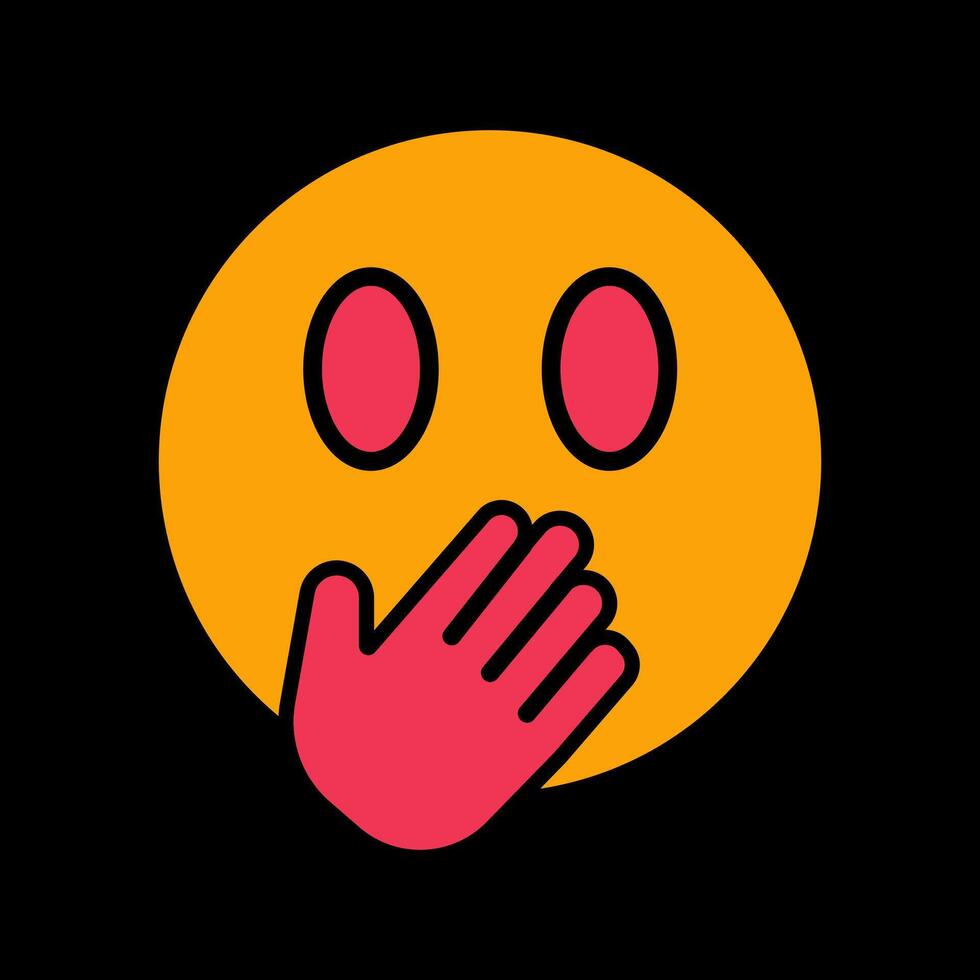 Face with Hand Over Mouth Icon Design vector