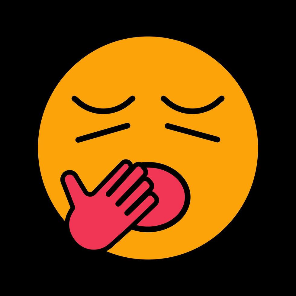 Yawning Face Icon Design vector