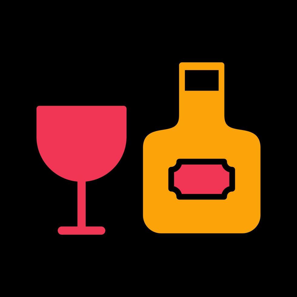 Wine Bottle and Glass Icon Design vector