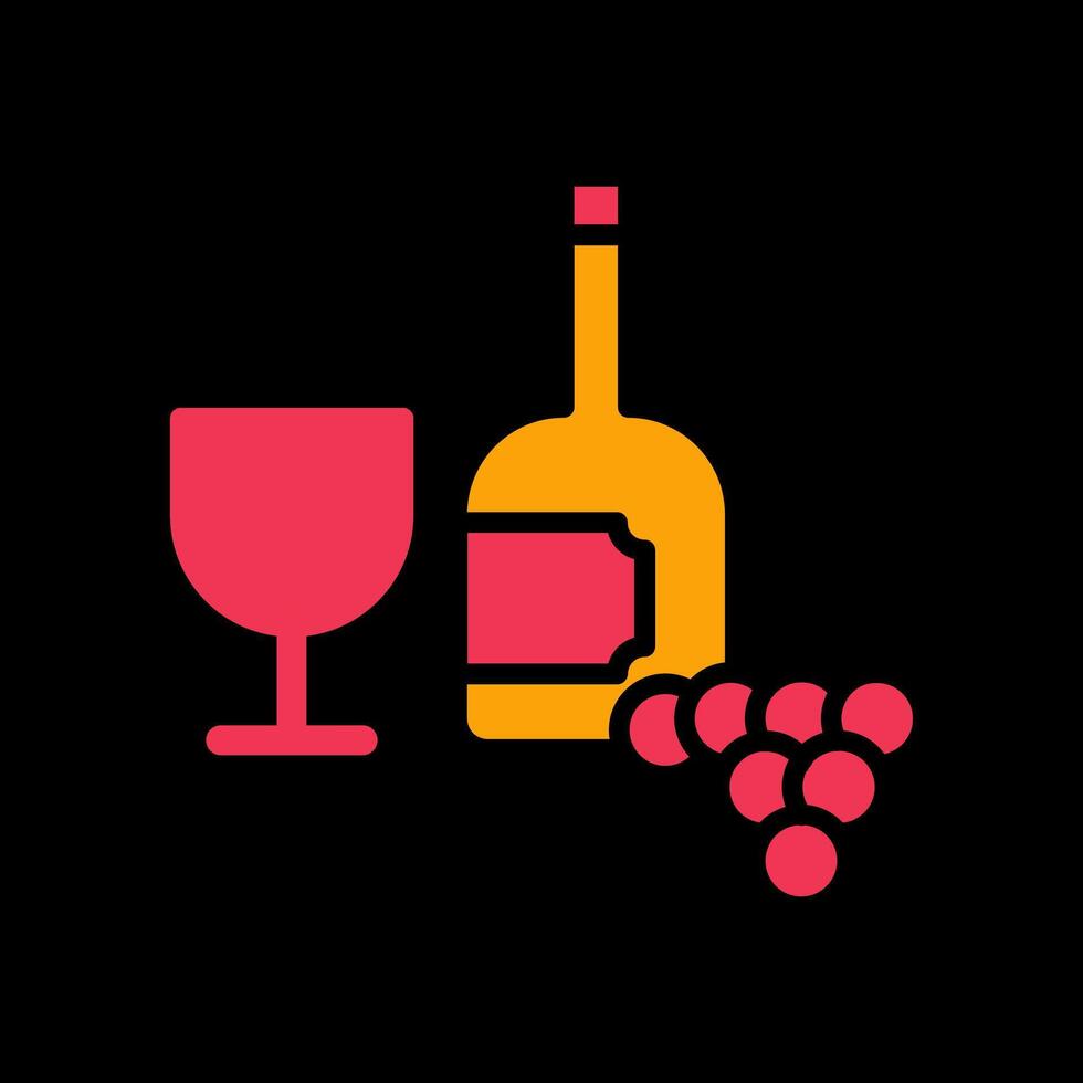 Wine Glass and Grapes Icon Design vector