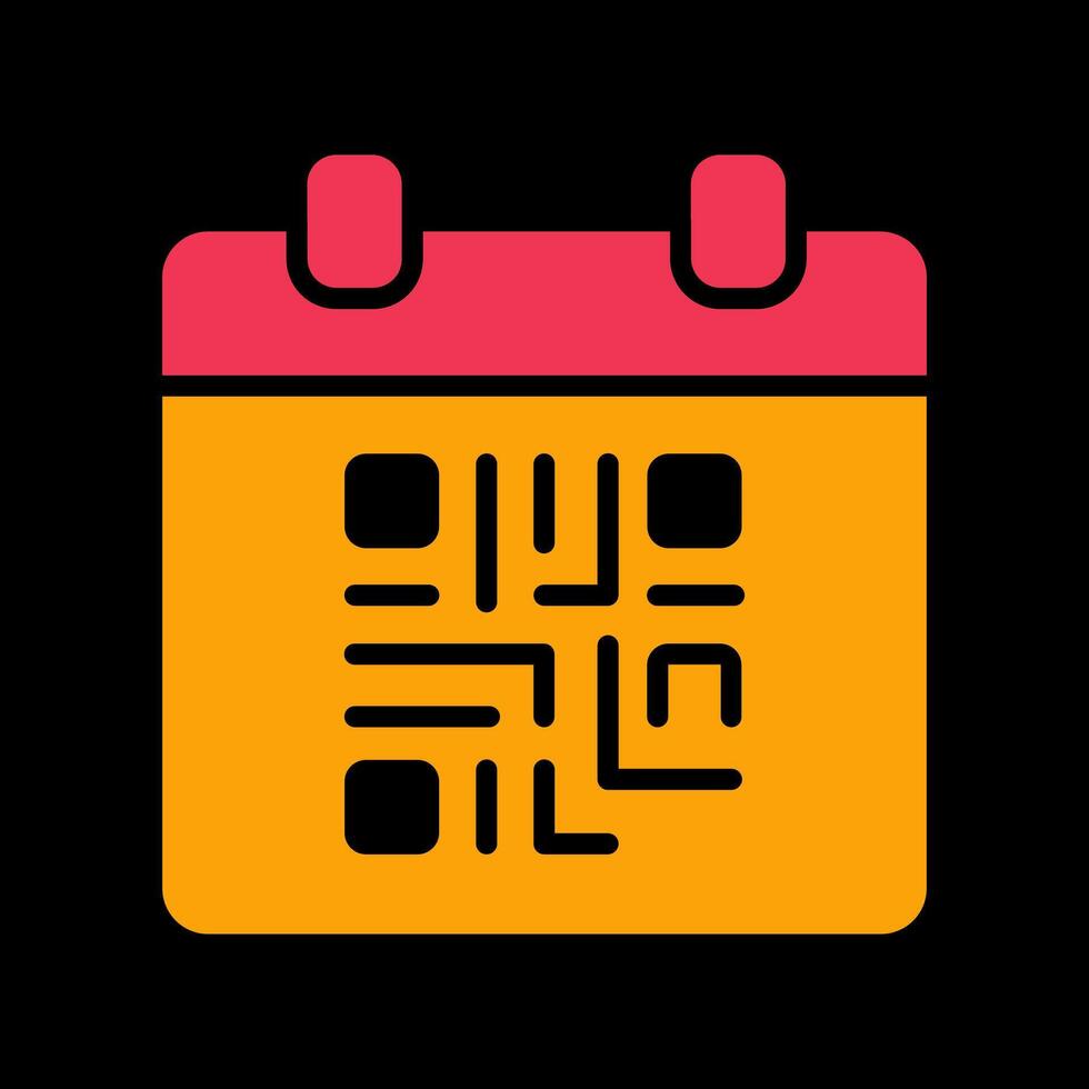 QR Code Calendar Icon Design vector
