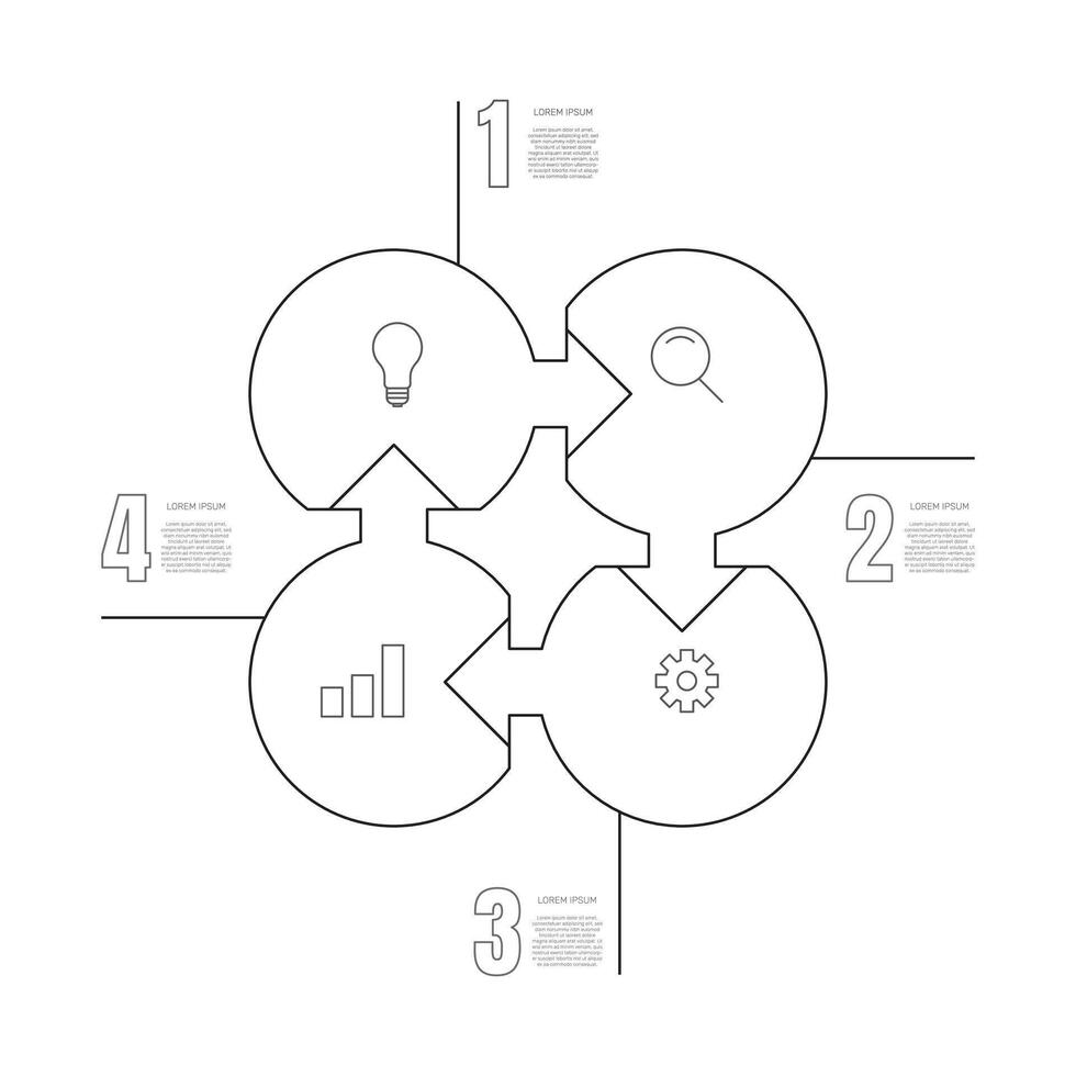 Arrow circle infographics, cycle diagrams, charts, presentation graphics. Business concept with 4 options vector