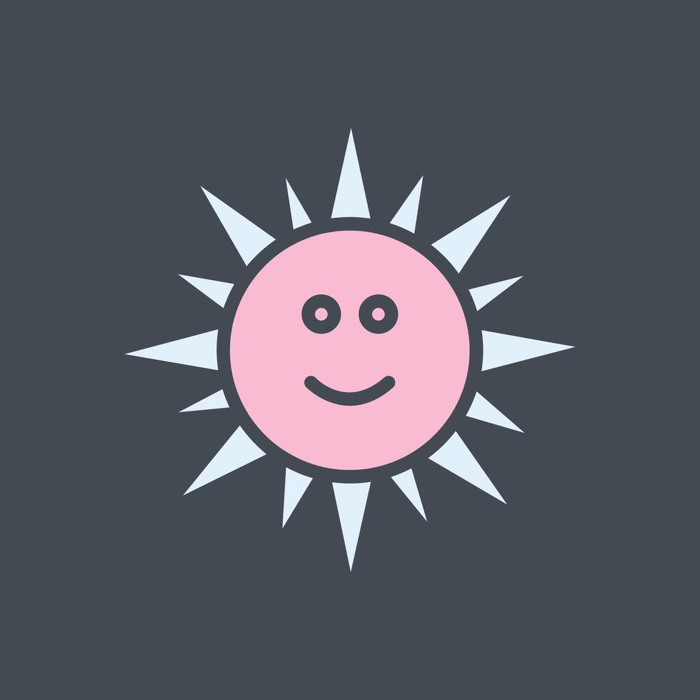 Sun with Face Icon Design vector