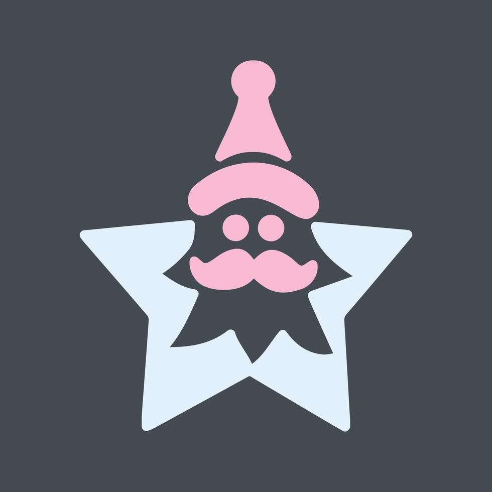 Santa Star Icon Design vector