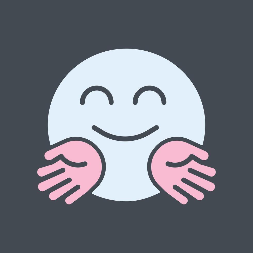 Hugging Face Icon Design vector