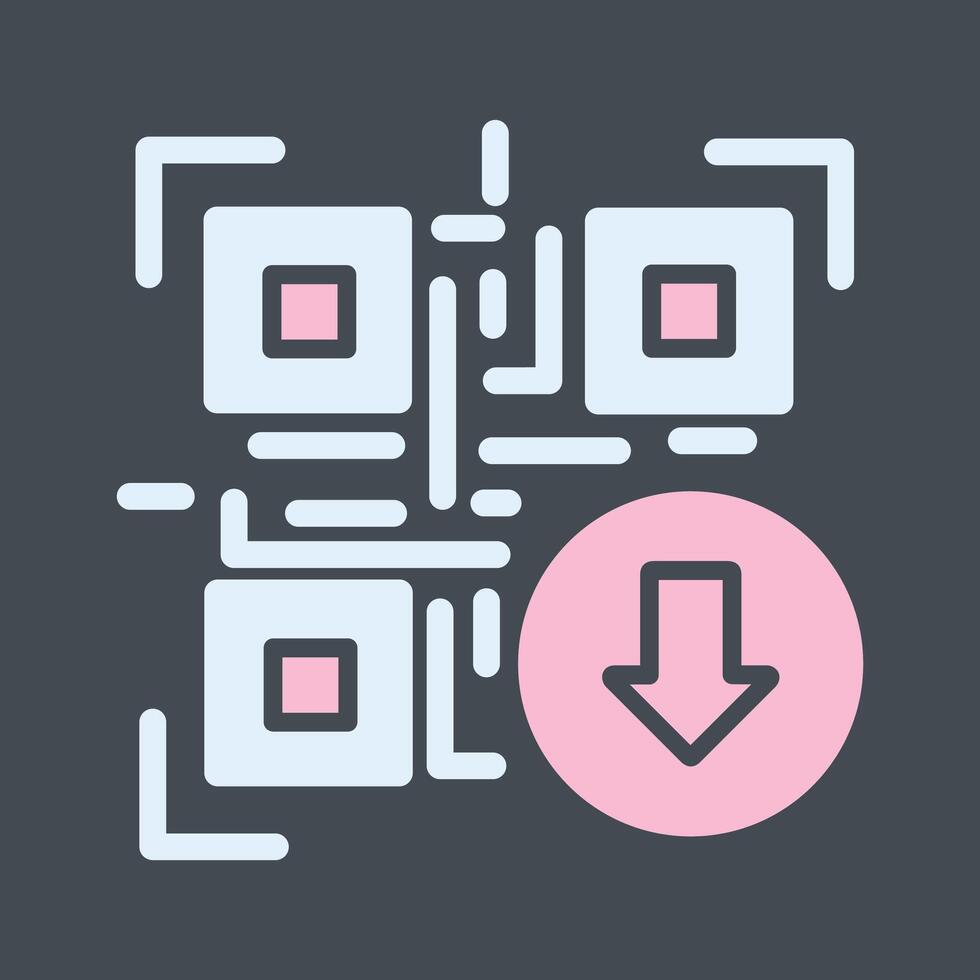 QR Code Download Icon Design vector